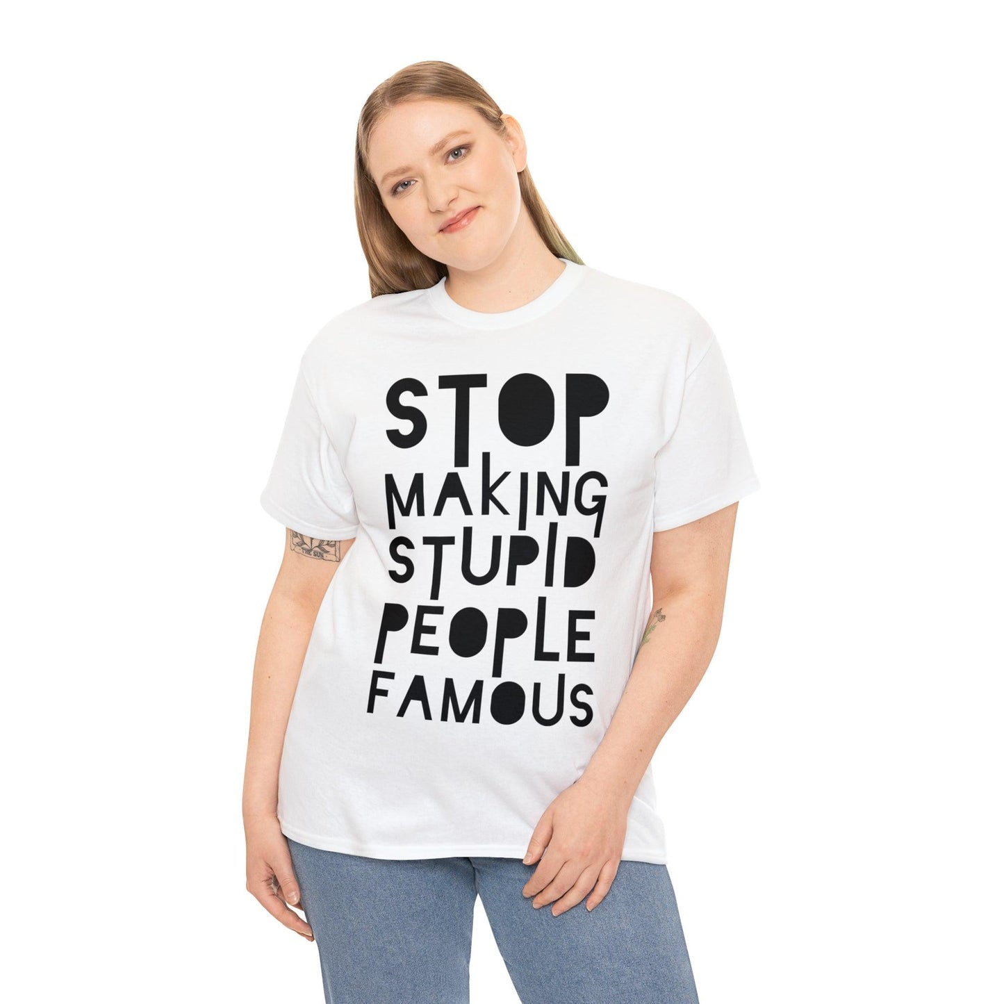 Funny Stupid People Unisex Heavy Cotton Tee - PremiumBrandGoods