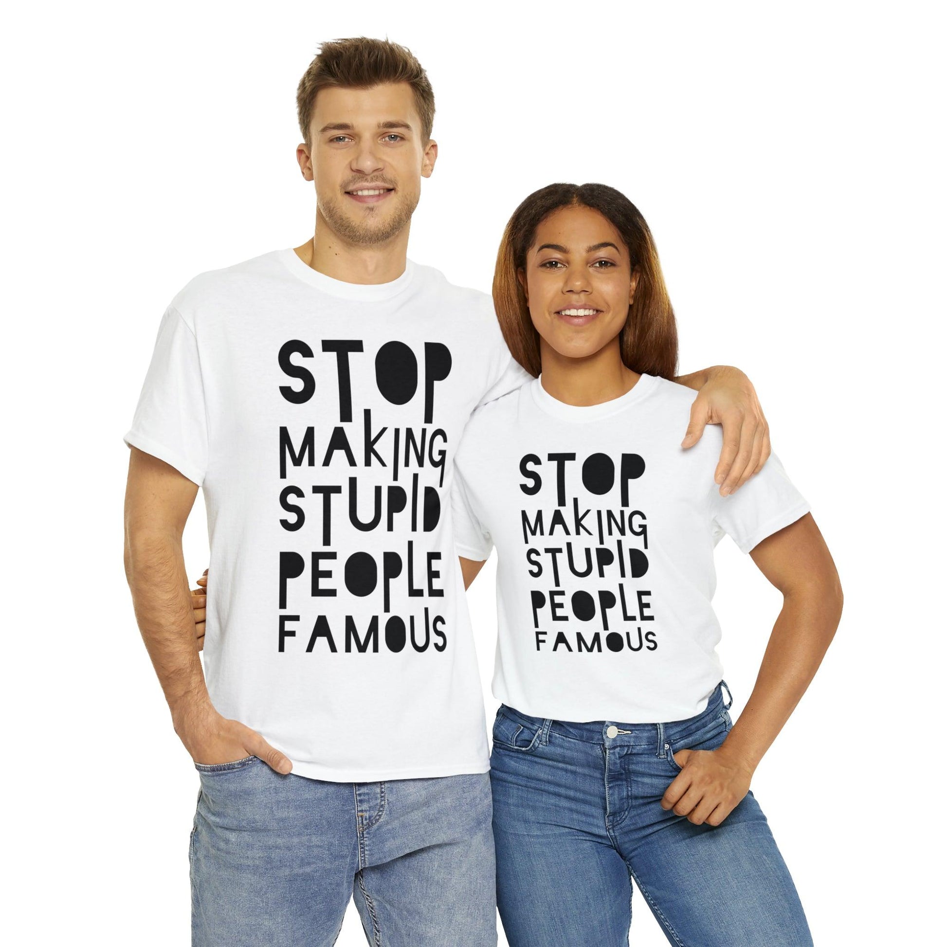 Funny Stupid People Unisex Heavy Cotton Tee - PremiumBrandGoods