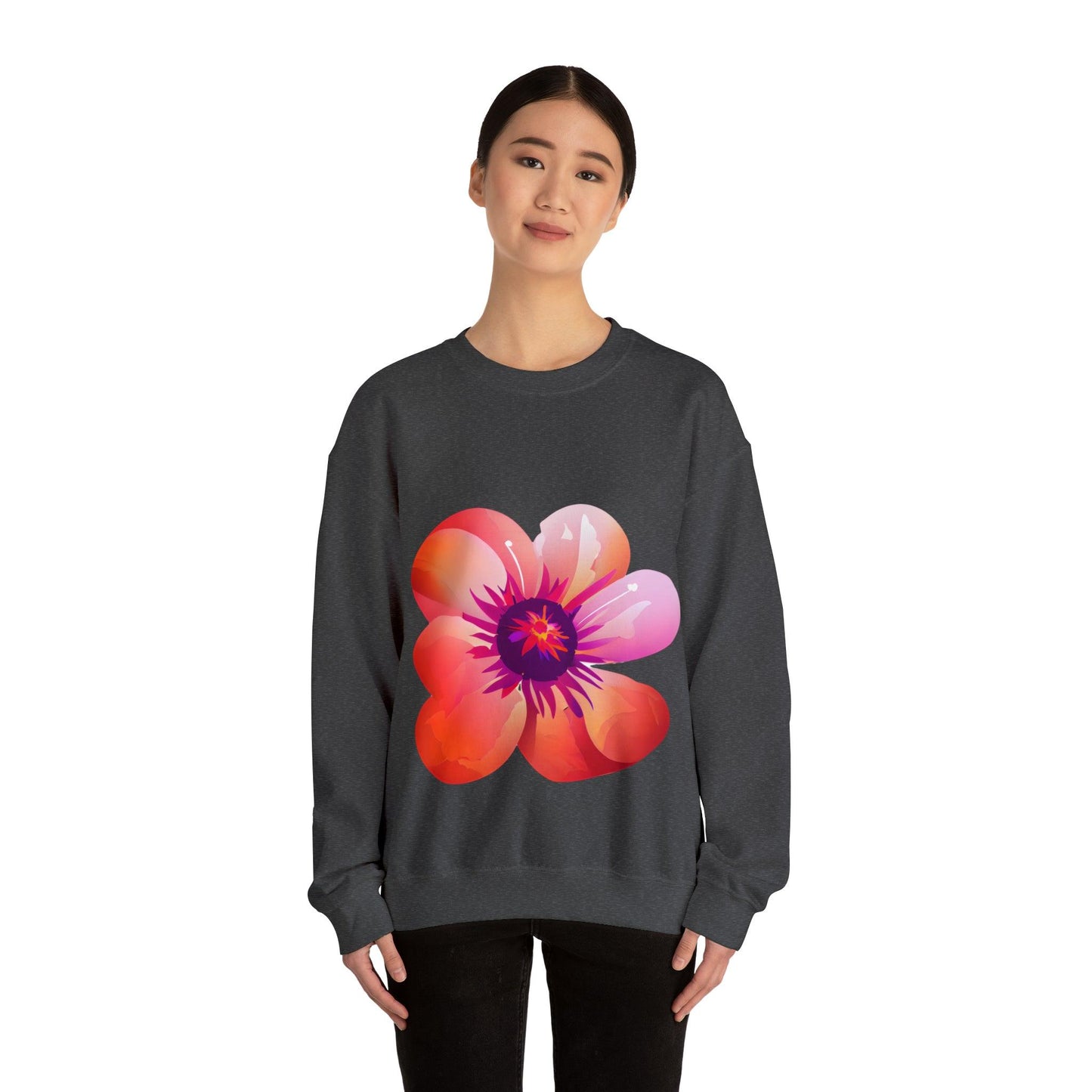 Beautiful Flower Heavy Blend™ Crewneck Sweatshirt - PremiumBrandGoods