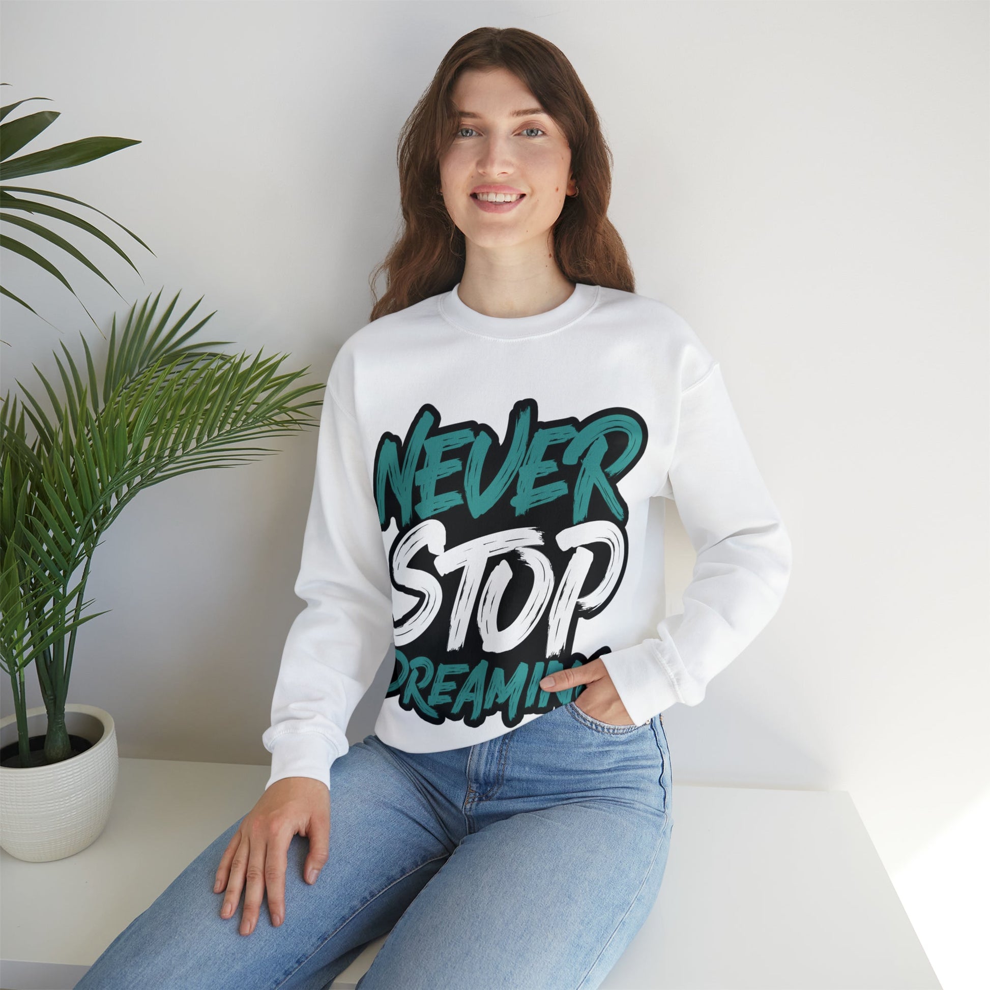 Never Stop Dreaming Unisex Heavy Blend™ Crewneck Sweatshirt - PremiumBrandGoods