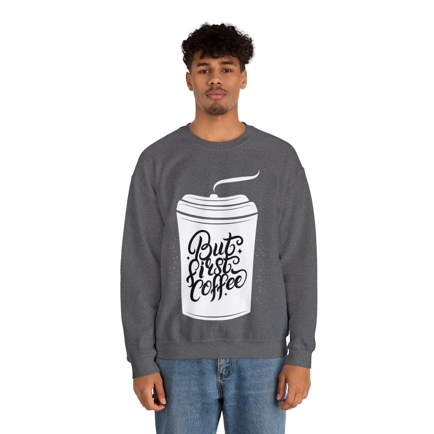 Coffee First Unisex Heavy Blend™ Crewneck Sweatshirt - PremiumBrandGoods