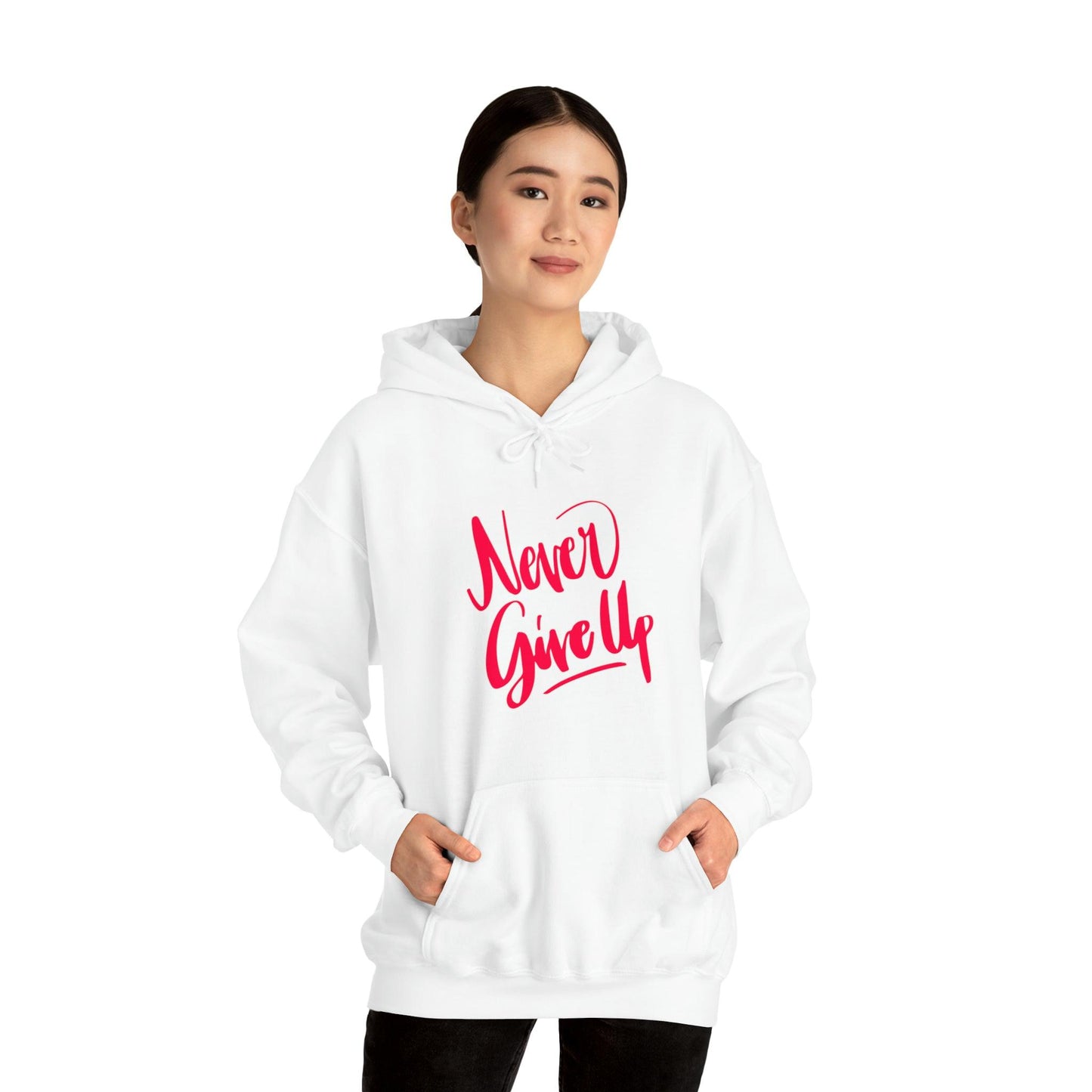 Never Give Up Unisex Heavy Blend™ Hooded Sweatshirt - PremiumBrandGoods