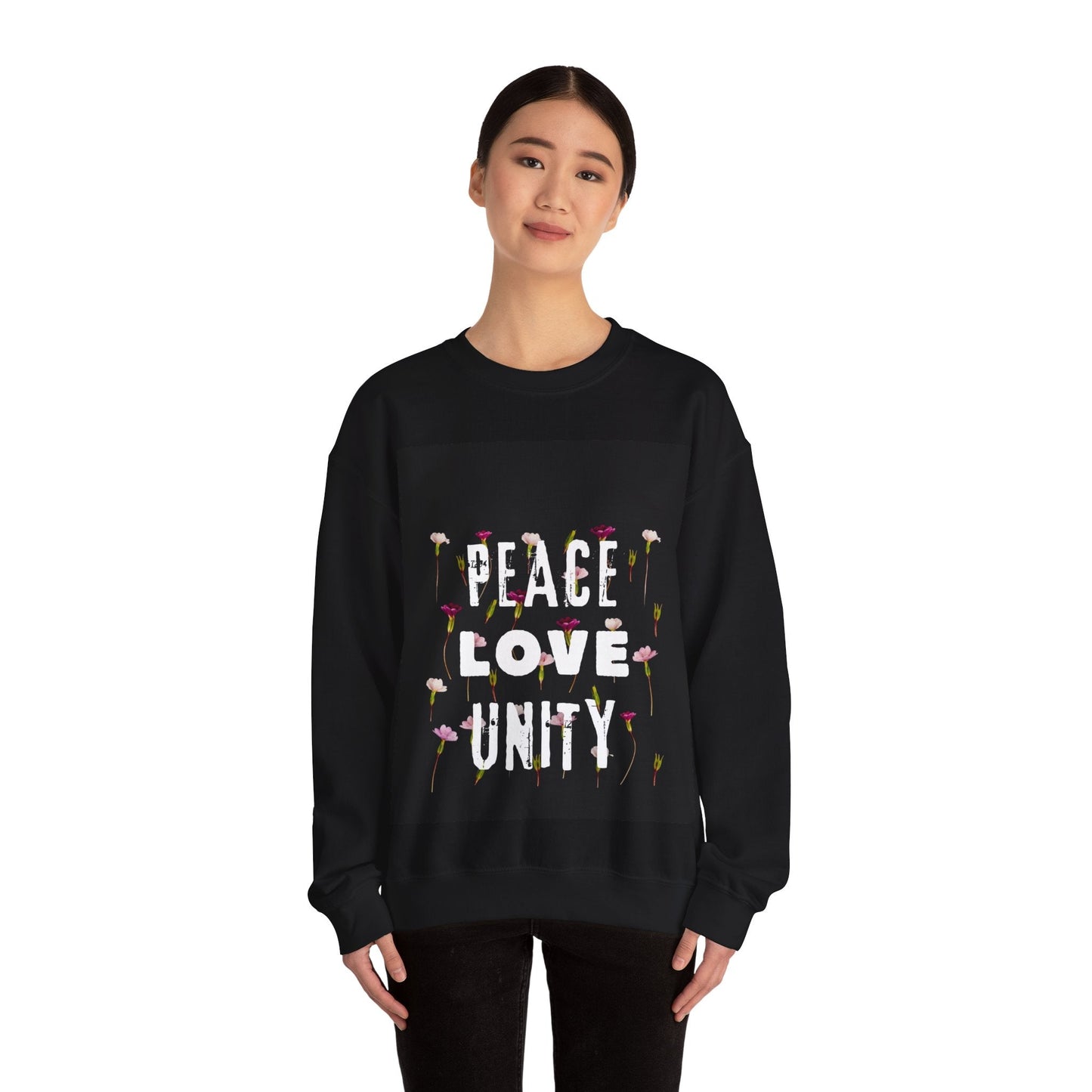 PEACE LOVE Unisex Heavy Blend™ Crewneck Sweatshirt