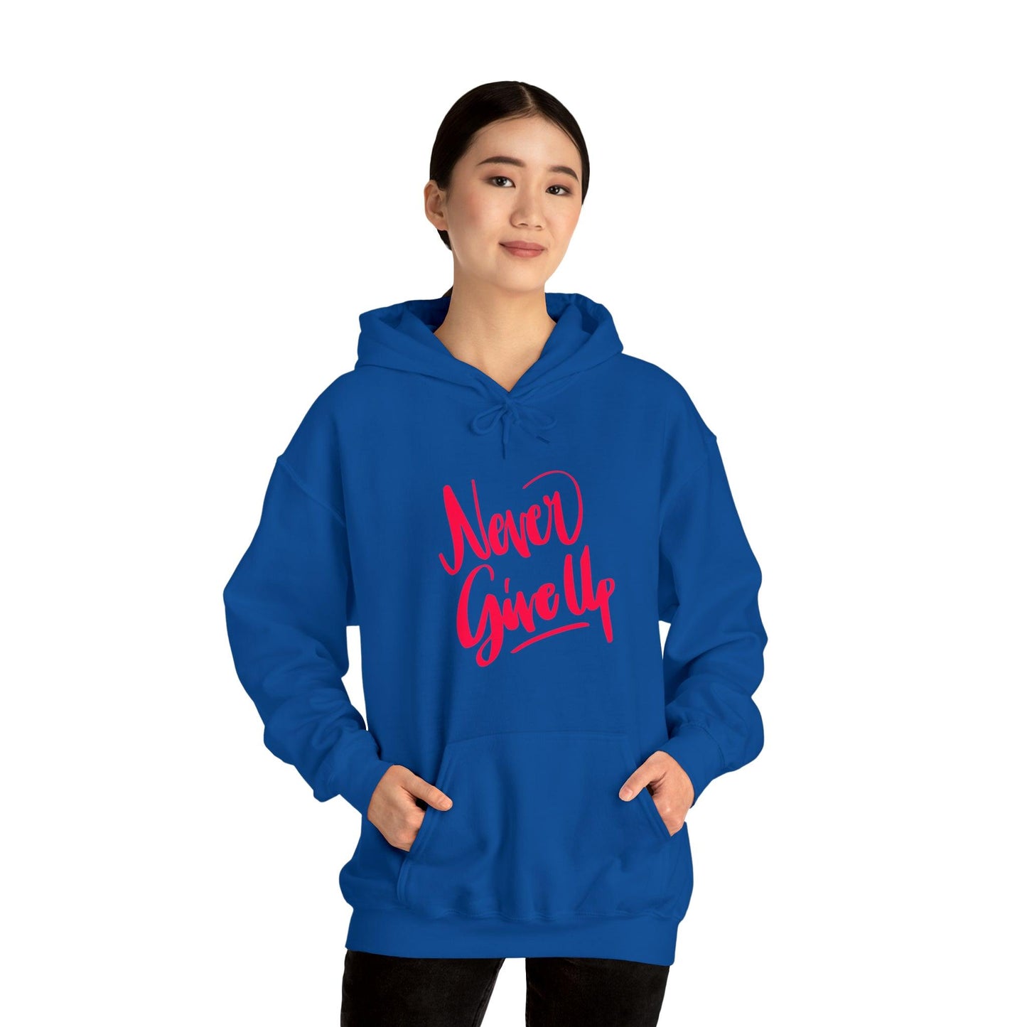 Never Give Up Unisex Heavy Blend™ Hooded Sweatshirt - PremiumBrandGoods