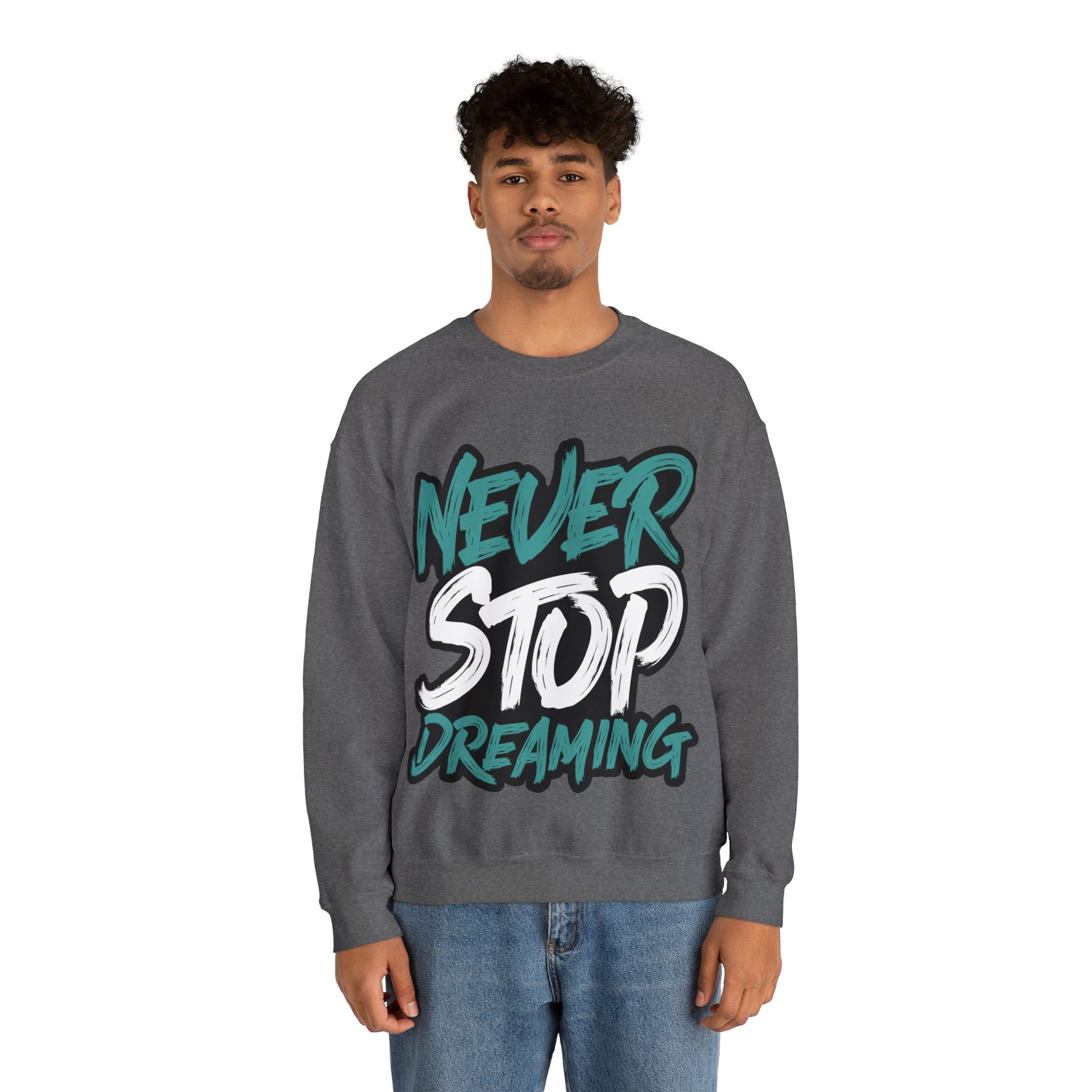 Never Stop Dreaming Unisex Heavy Blend™ Crewneck Sweatshirt - PremiumBrandGoods