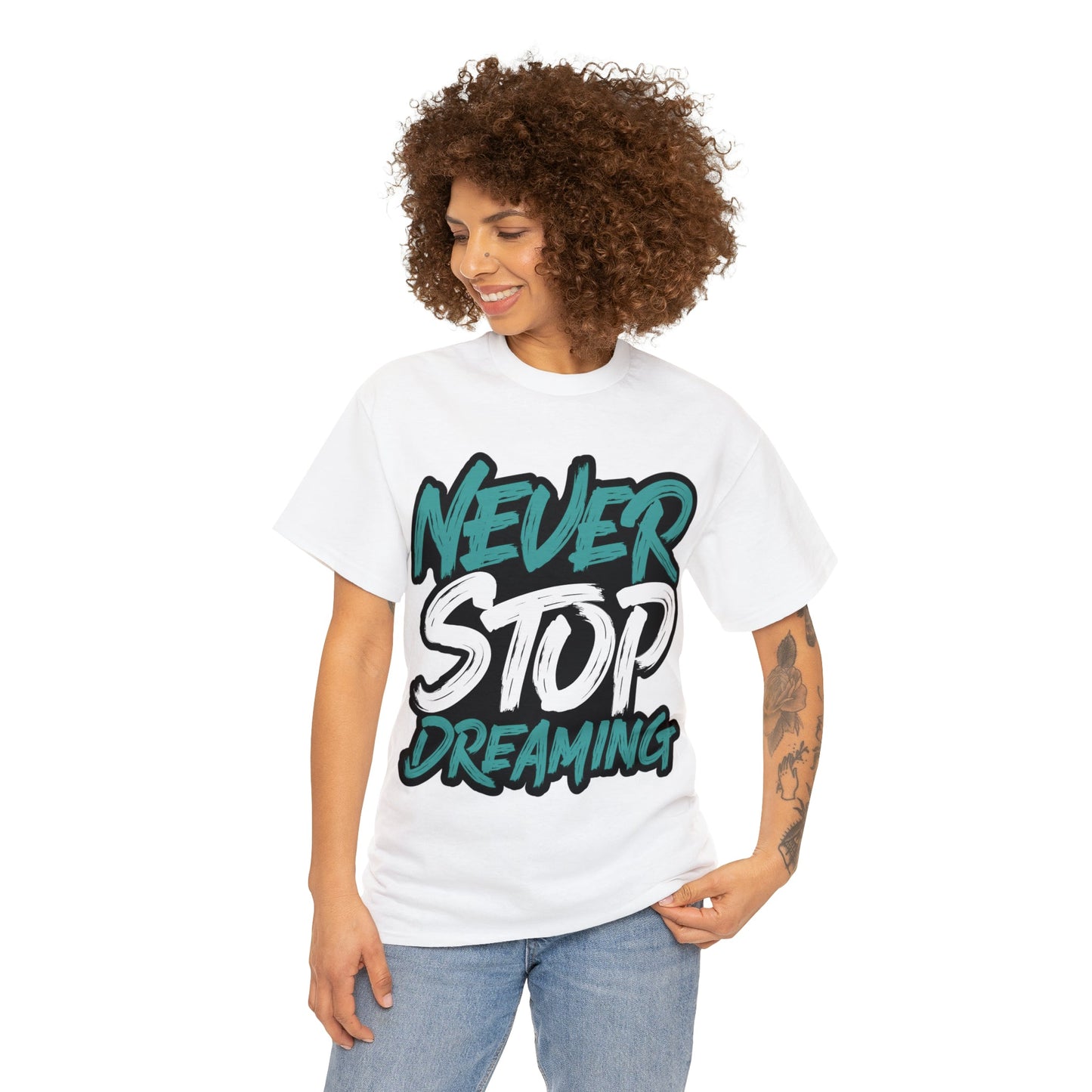 Never Stop Dreaming Unisex Heavy Cotton Tee - PremiumBrandGoods