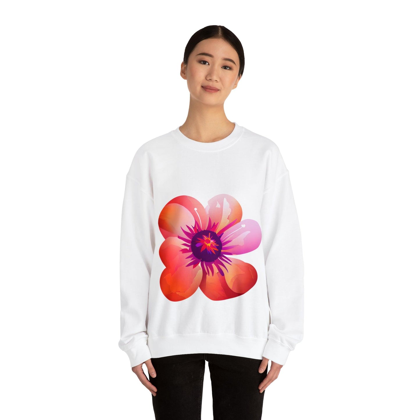 Beautiful Flower Heavy Blend™ Crewneck Sweatshirt - PremiumBrandGoods