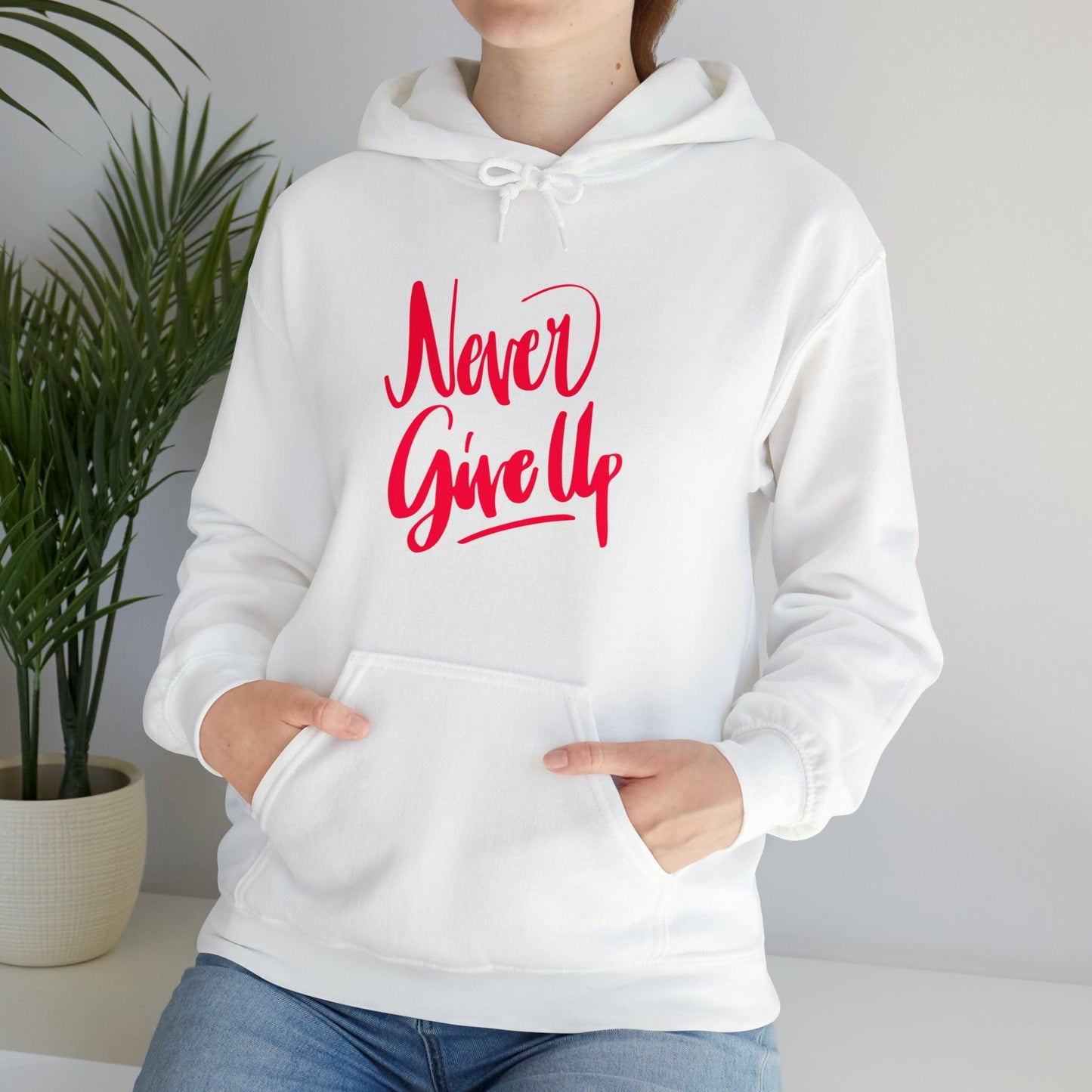 Never Give Up Unisex Heavy Blend™ Hooded Sweatshirt - PremiumBrandGoods