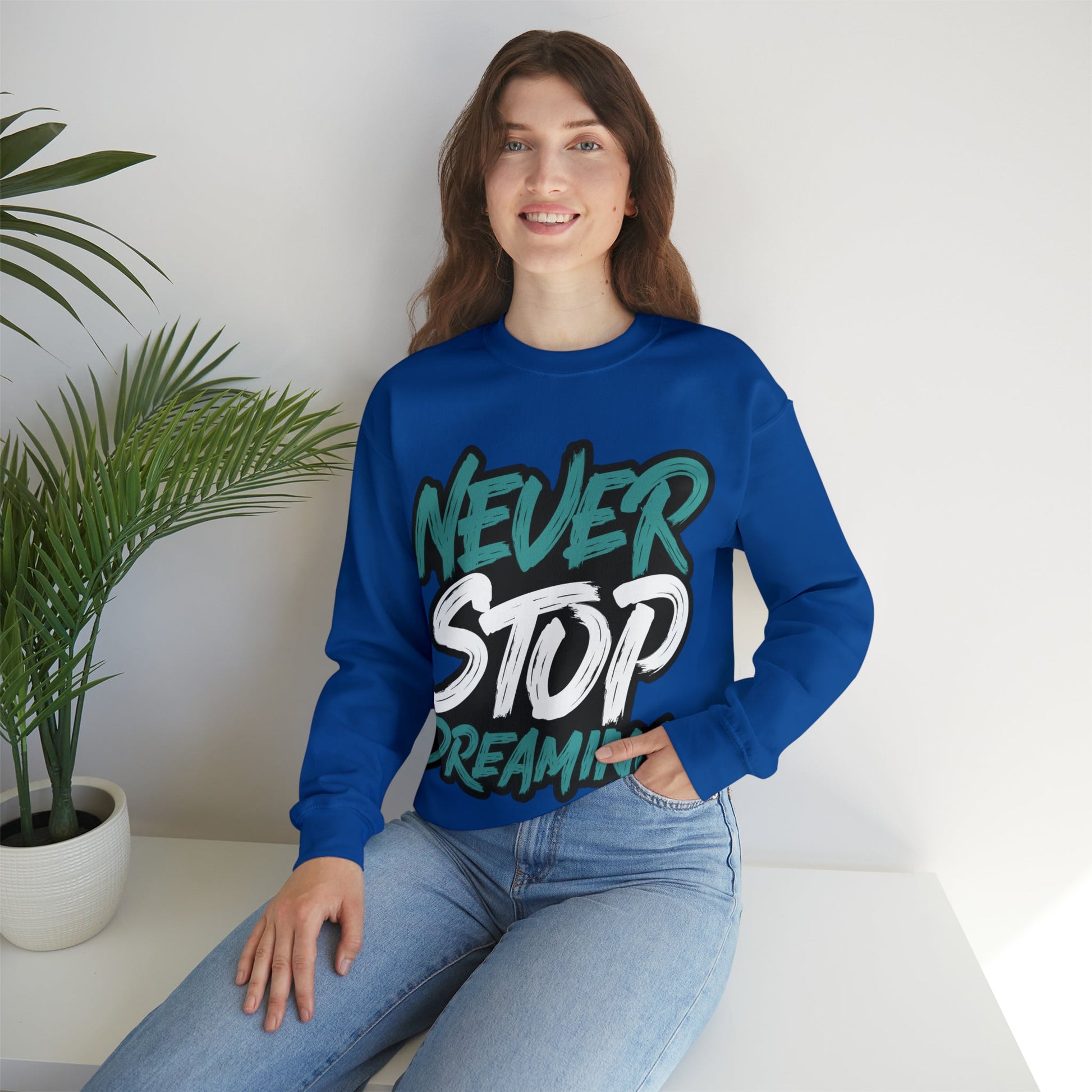 Never Stop Dreaming Unisex Heavy Blend™ Crewneck Sweatshirt - PremiumBrandGoods