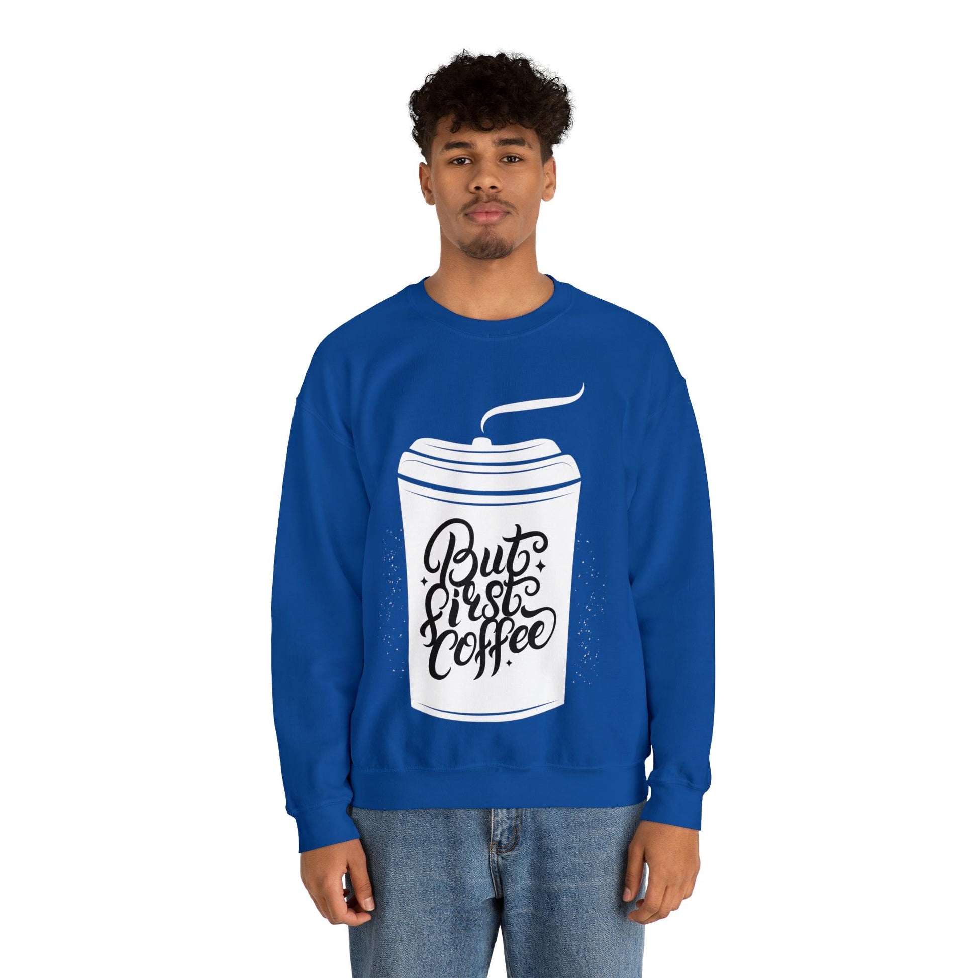 Coffee First Unisex Heavy Blend™ Crewneck Sweatshirt - PremiumBrandGoods