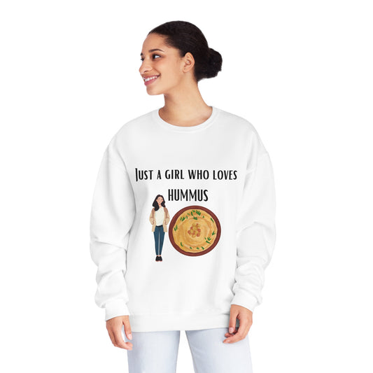 Just A Girl Who loves Hummus Unisex NuBlend® Crewneck Sweatshirt