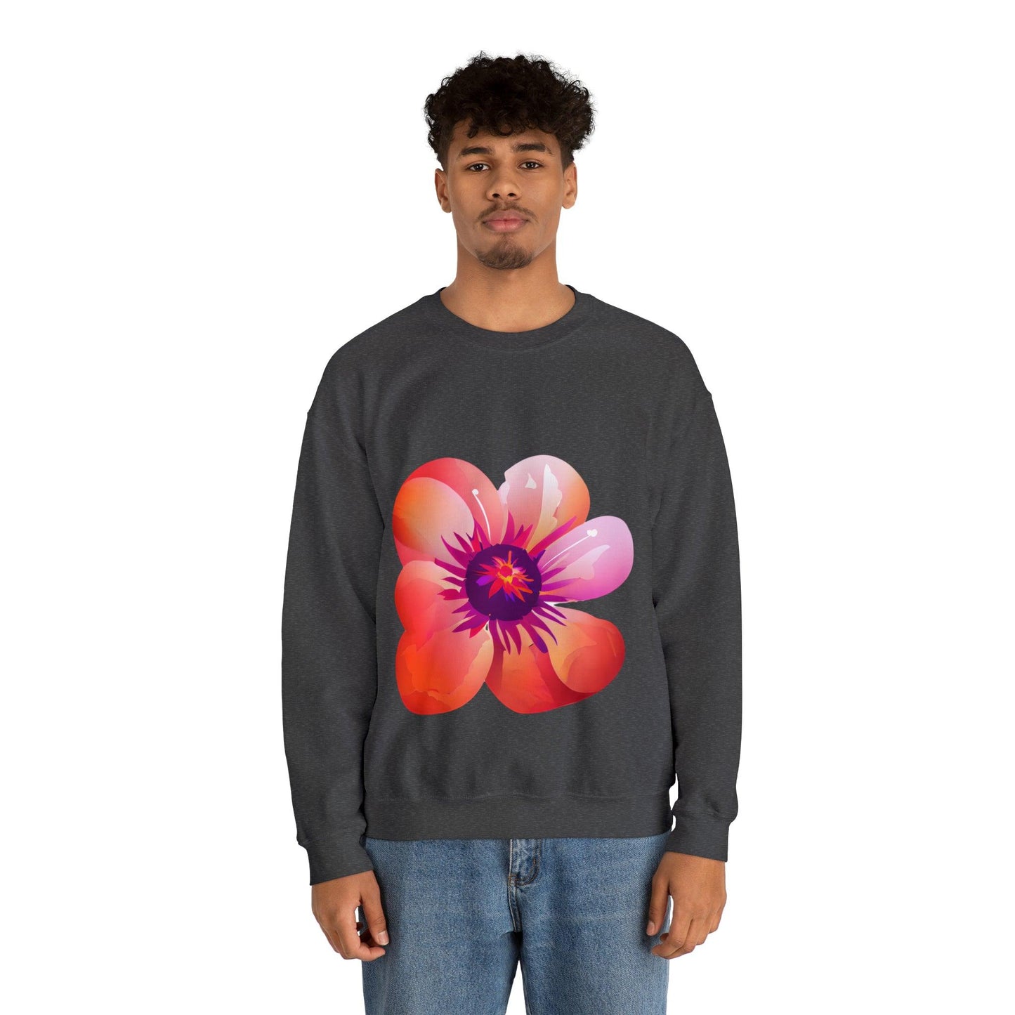 Beautiful Flower Heavy Blend™ Crewneck Sweatshirt - PremiumBrandGoods