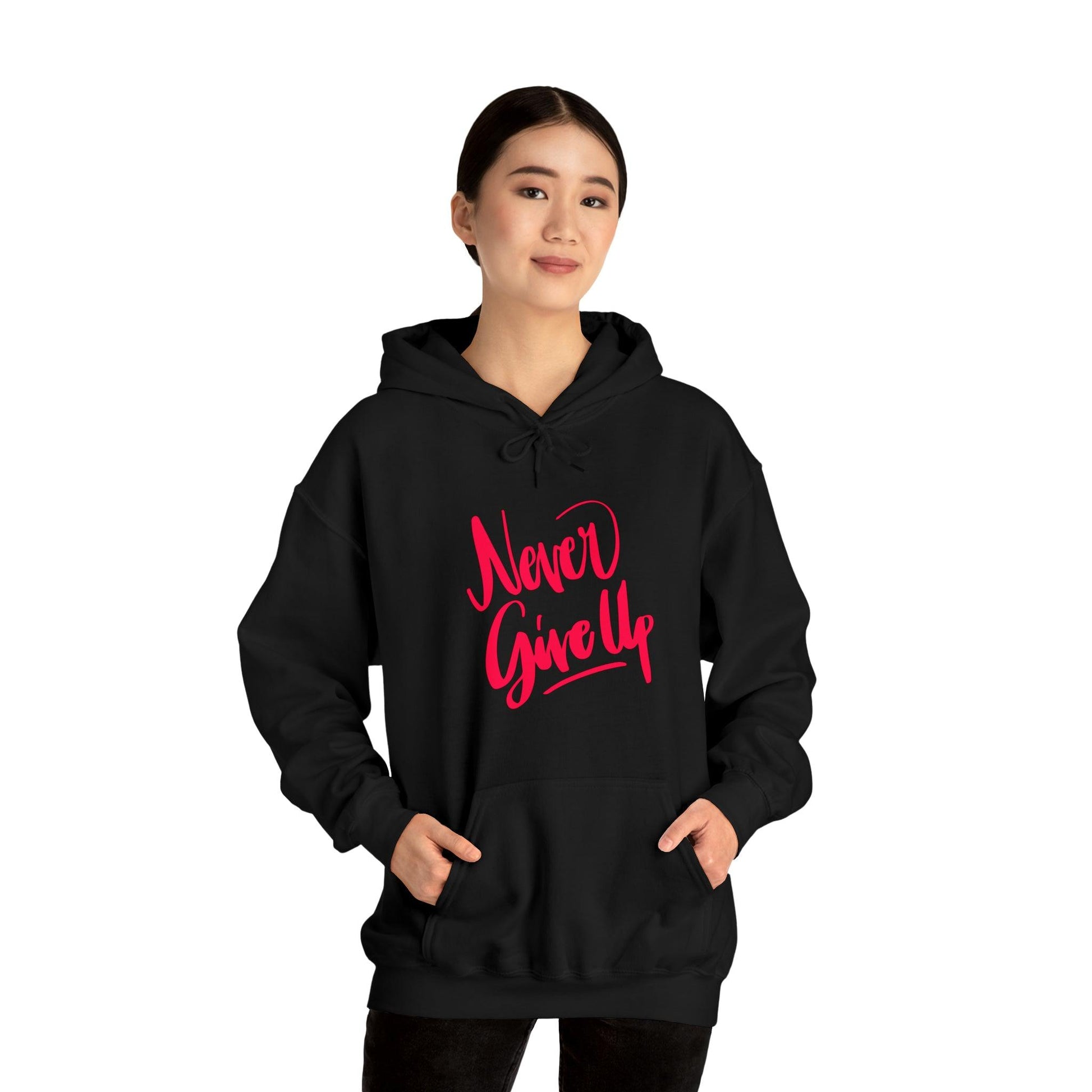 Never Give Up Unisex Heavy Blend™ Hooded Sweatshirt - PremiumBrandGoods