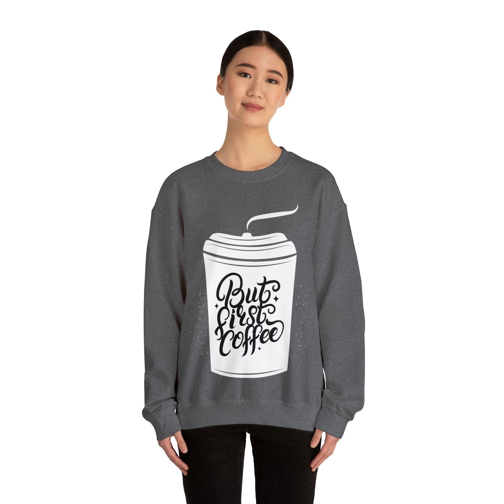 Coffee First Unisex Heavy Blend™ Crewneck Sweatshirt - PremiumBrandGoods