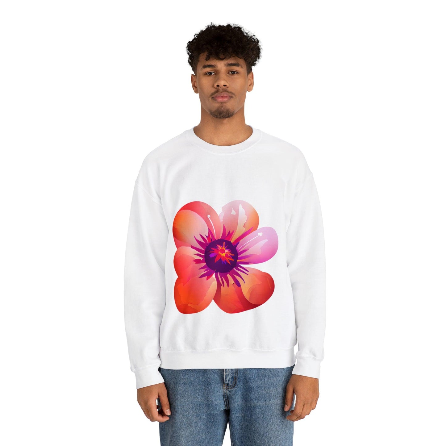 Beautiful Flower Heavy Blend™ Crewneck Sweatshirt - PremiumBrandGoods