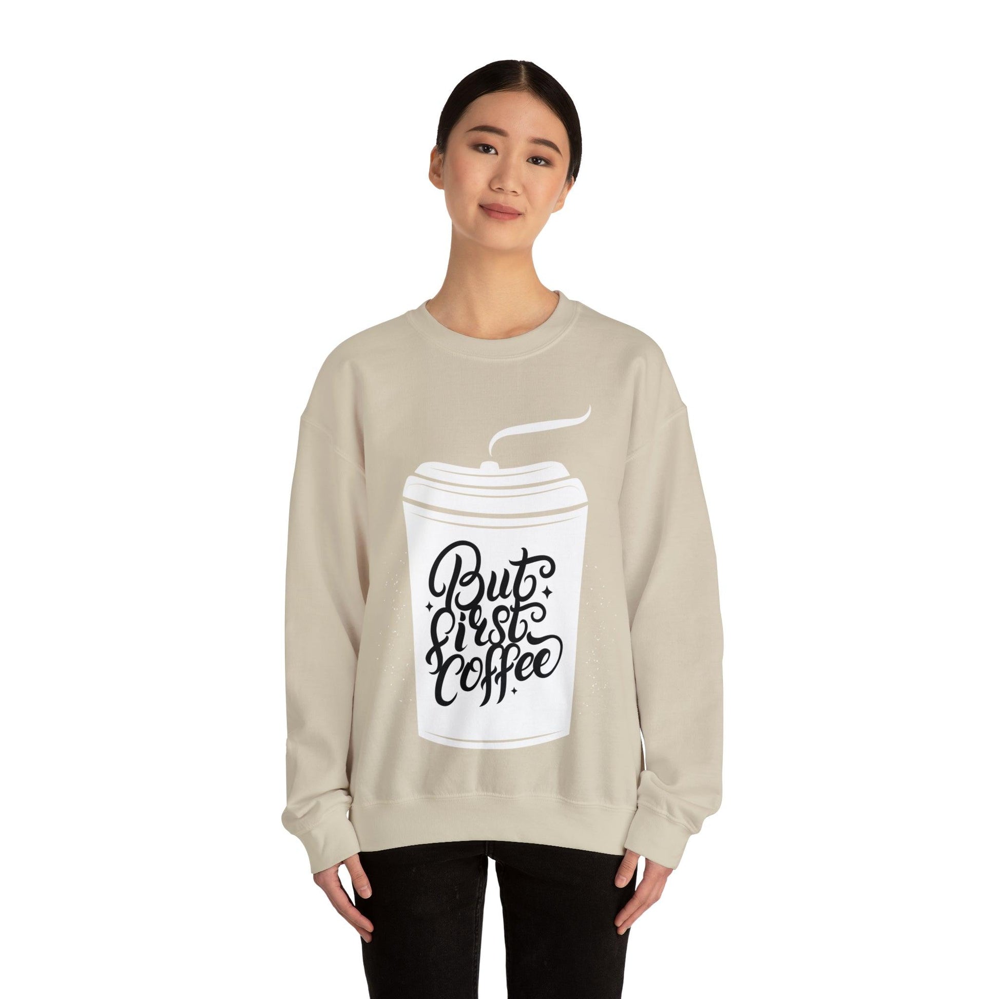 Coffee First Unisex Heavy Blend™ Crewneck Sweatshirt - PremiumBrandGoods