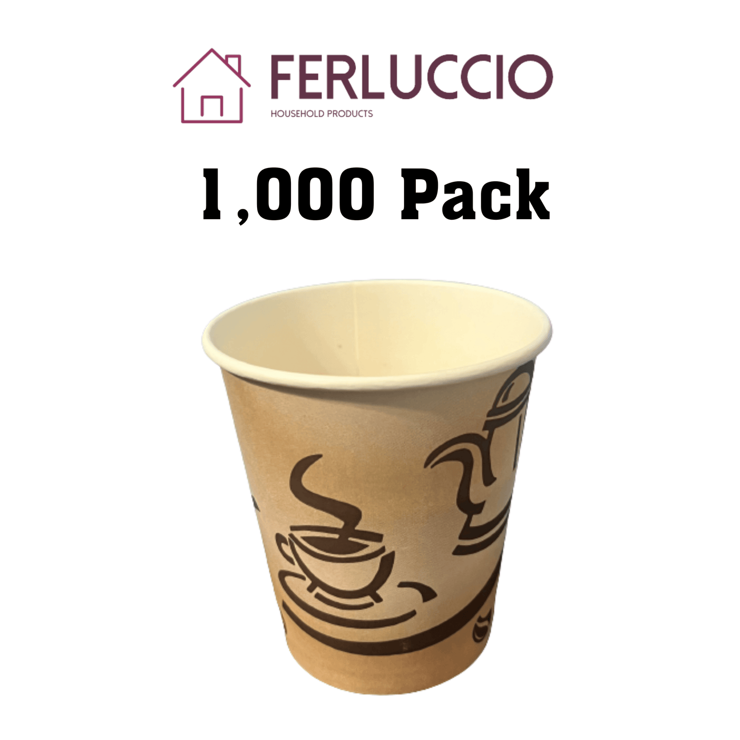 Ferluccio Hot Paper Coffee/Tea Cups 10 oz - PremiumBrandGoods