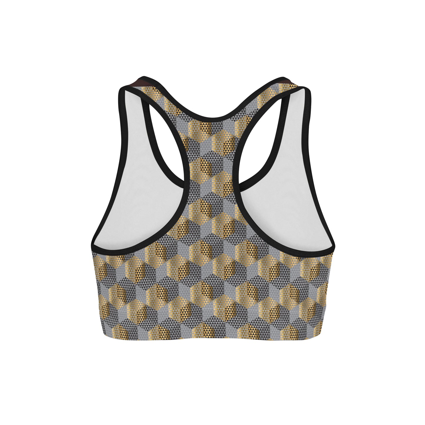 Golden Geometric Sports Bra