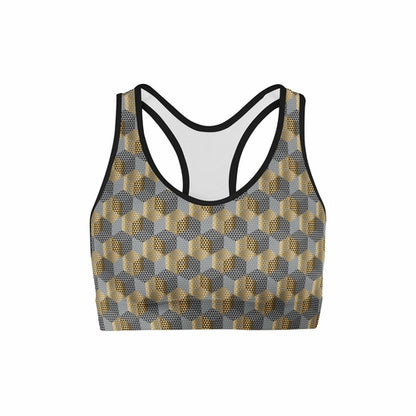 Golden Geometric Sports Bra