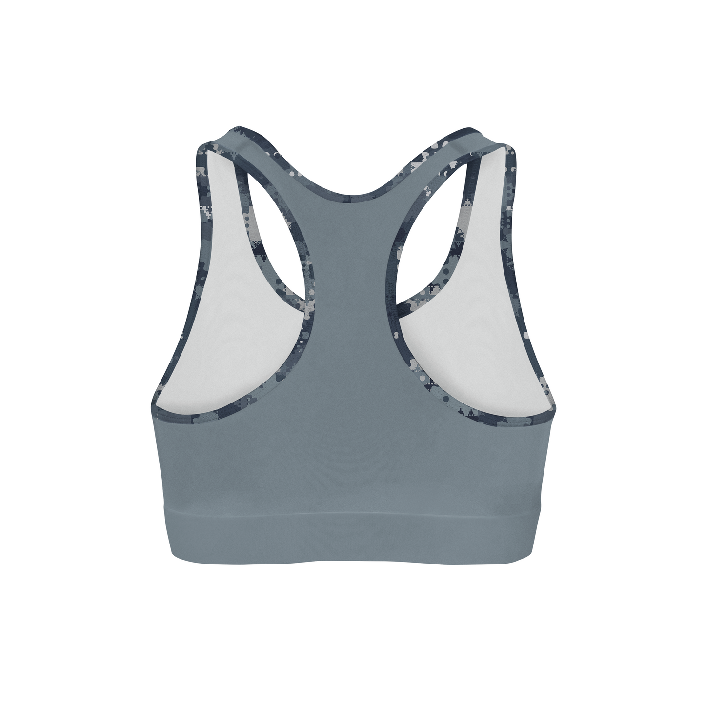 Digital Blue Camo Back Color Sports Bra